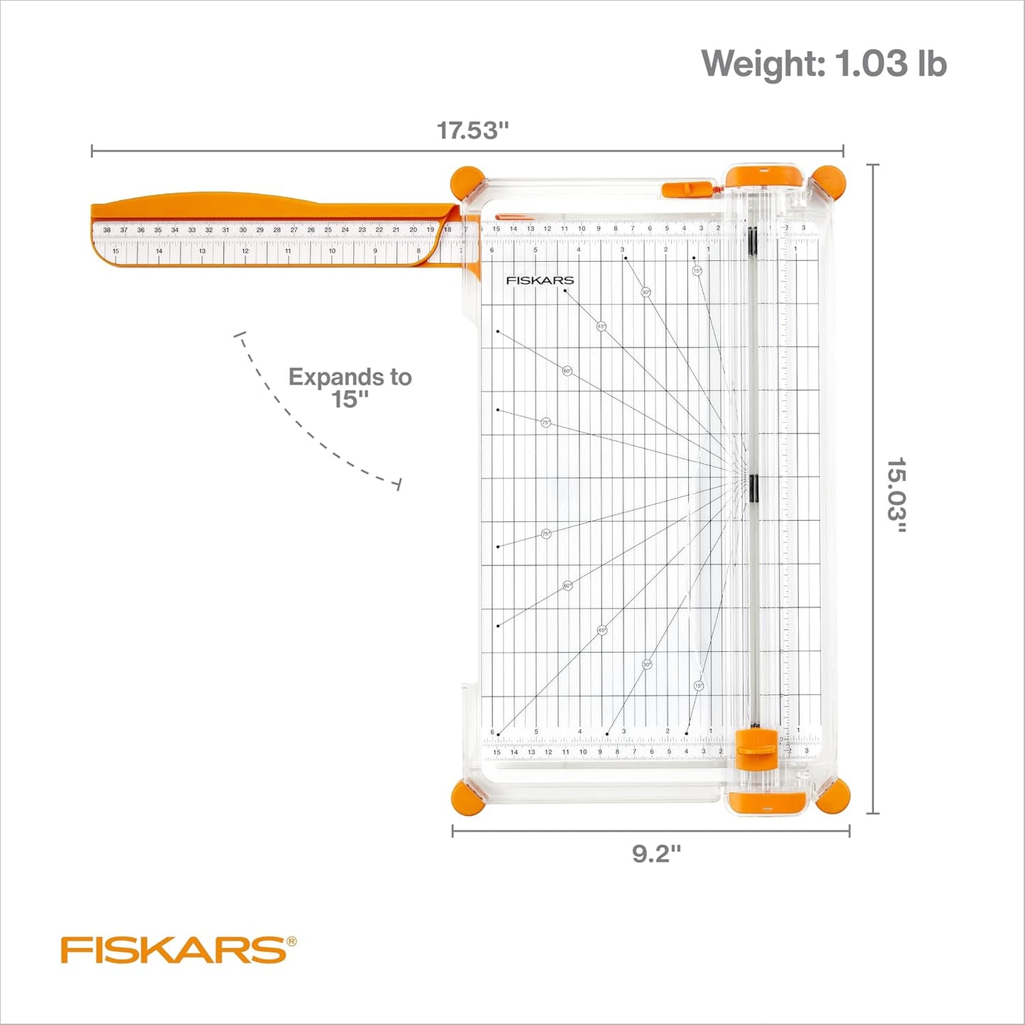 Fiskars Precision Paper Trimmer - Easy, Safe and Accurate for Crafts, Gifts, Cards and More - Always Cuts Straight