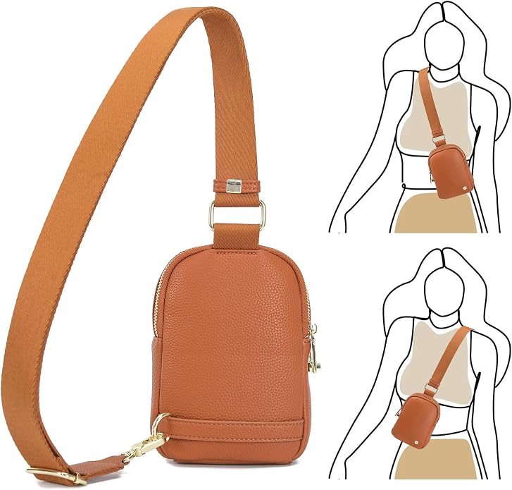 Lightweight Small Crossbody Sling Bag for Women | Mini Travel Purse,Multi-pocket with Card Slots,Durable Vegan Leather,Everyday Carry
