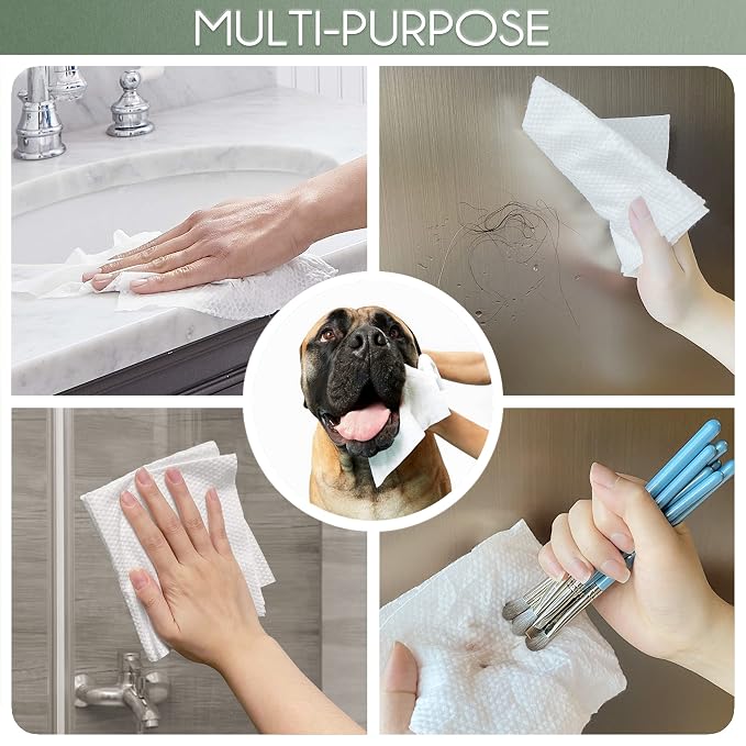 Christmas Style WOWOTEX Disposable Face Towels 60 Count Large Dry Wipes | 10"×12", Extra Thick Soft and Sensitive Skin friendly, Clean Facial Towels for Skincare, Makeup Removal and Facial Cleansing