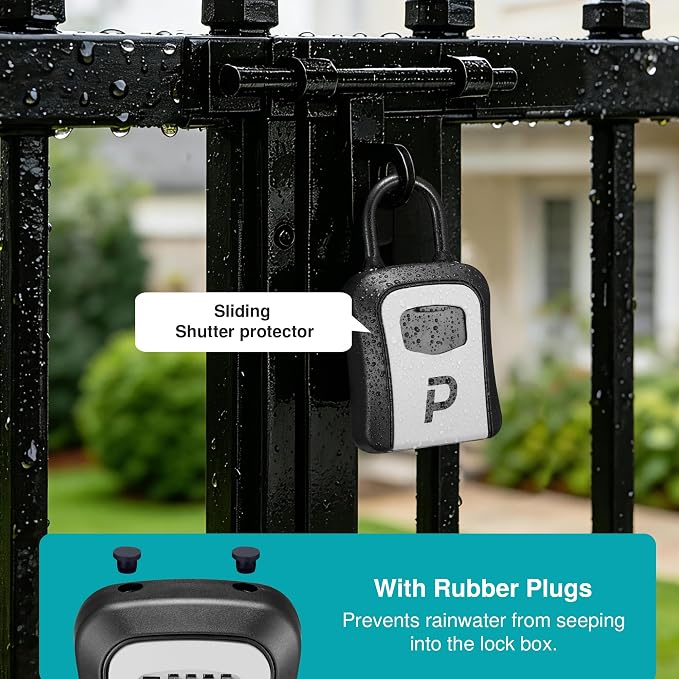 Puroma Key Lock Box Large Outdoor Code Safe Portable Safe Box Rental Home | Outside, Portable, Wall Mount, Doorknob, Resettable, Combination, Weatherproof, High-capacity, Hold 5 Keys, for Guest Realtor