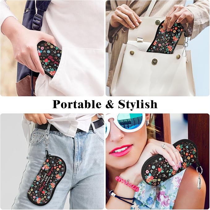 MoKo Sunglasses Soft Case Ultra Light Neoprene Zipper Eyeglass Case for Men Women