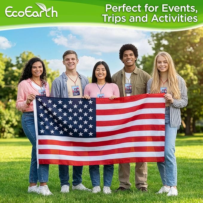 4x6 XXL Passport, ID, Name Card Holders - Vertical, Resealable, 100 PK | EcoEarth clear plastic waterproof passport holder with soft edge and zipper seal, 5 pre-punched holes for all lanyard clips