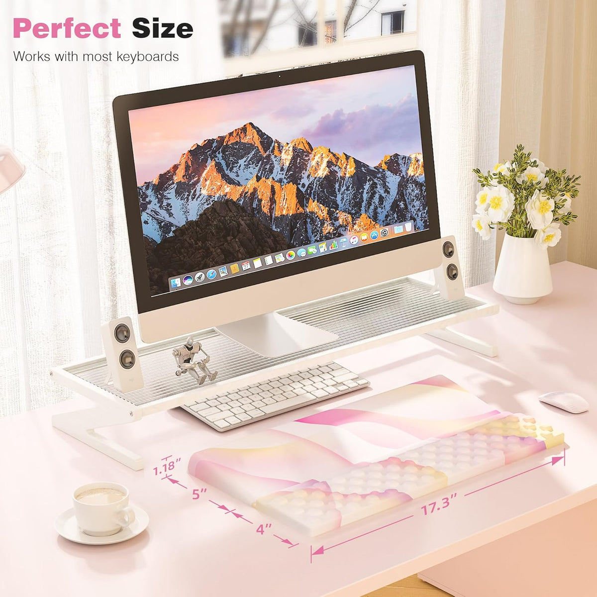 Ospelelf Keyboard Wrist Rest Comfortable Ergonomic Keyboard Stand Riser Holder Pad for Office Home