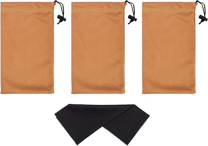 Mamlyn Premium Quality Microfiber Sunglasses Pouch With Spring Fastener