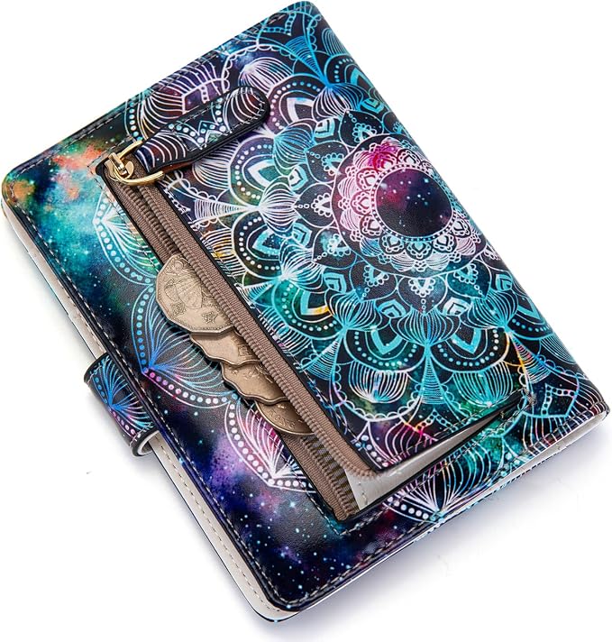 Passport Holder for Travel Essentials, RFID Blocking Passport Wallet Cover with Magnetic Closure, Passport Book Holders for Women and Men (Mandala in the Galaxy)