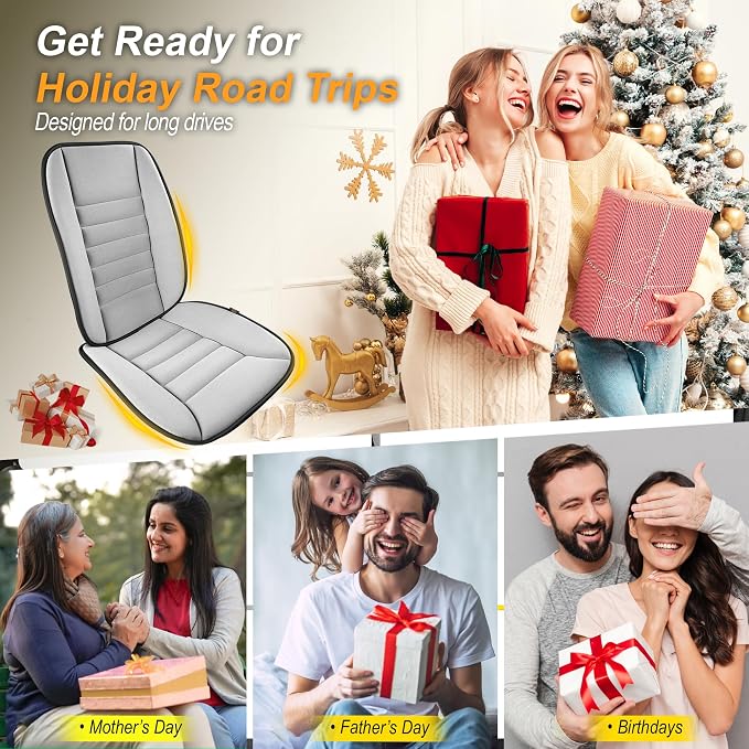 kingphenix 5-Piece Car Seat Cushion Set with Back Support | Full Back Support Pillow and Seat Cushion for Long Driving, Road Trips, Truck, Van, SUV, Gray
