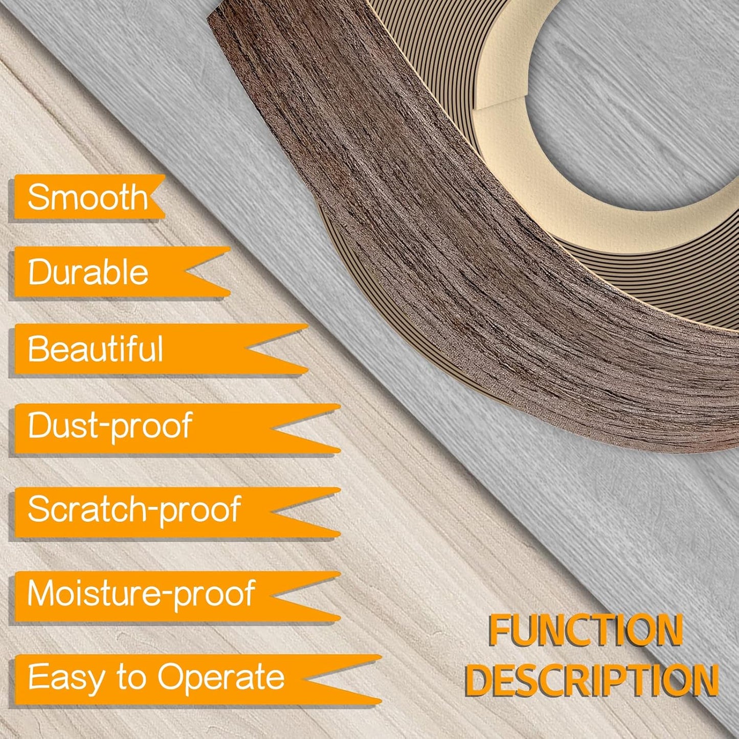 GSCIT Club Walnut Edge Banding, 1 inch x 25ft roll of Veneer Edge Banding Preglued Flexible, Real Wood Tape Banding