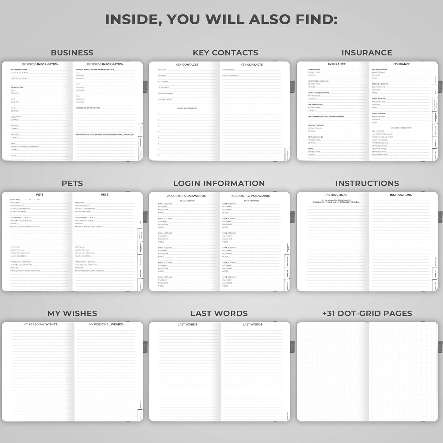 Clever Fox End of Life Planner – Final Arrangements Organizer for Beneficiary, Will Preparation, Last Wishes & Funeral Planning, A5 (Gray)