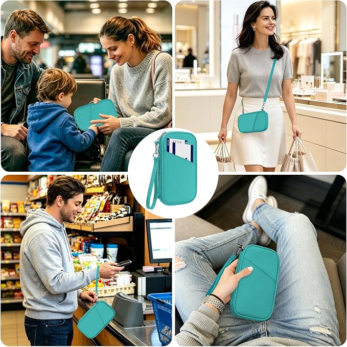 Slim Family Passport Holder for Travel, Travel Wallet | Durable nylon, RFID blocking, passport holder for travel family, eco-friendly