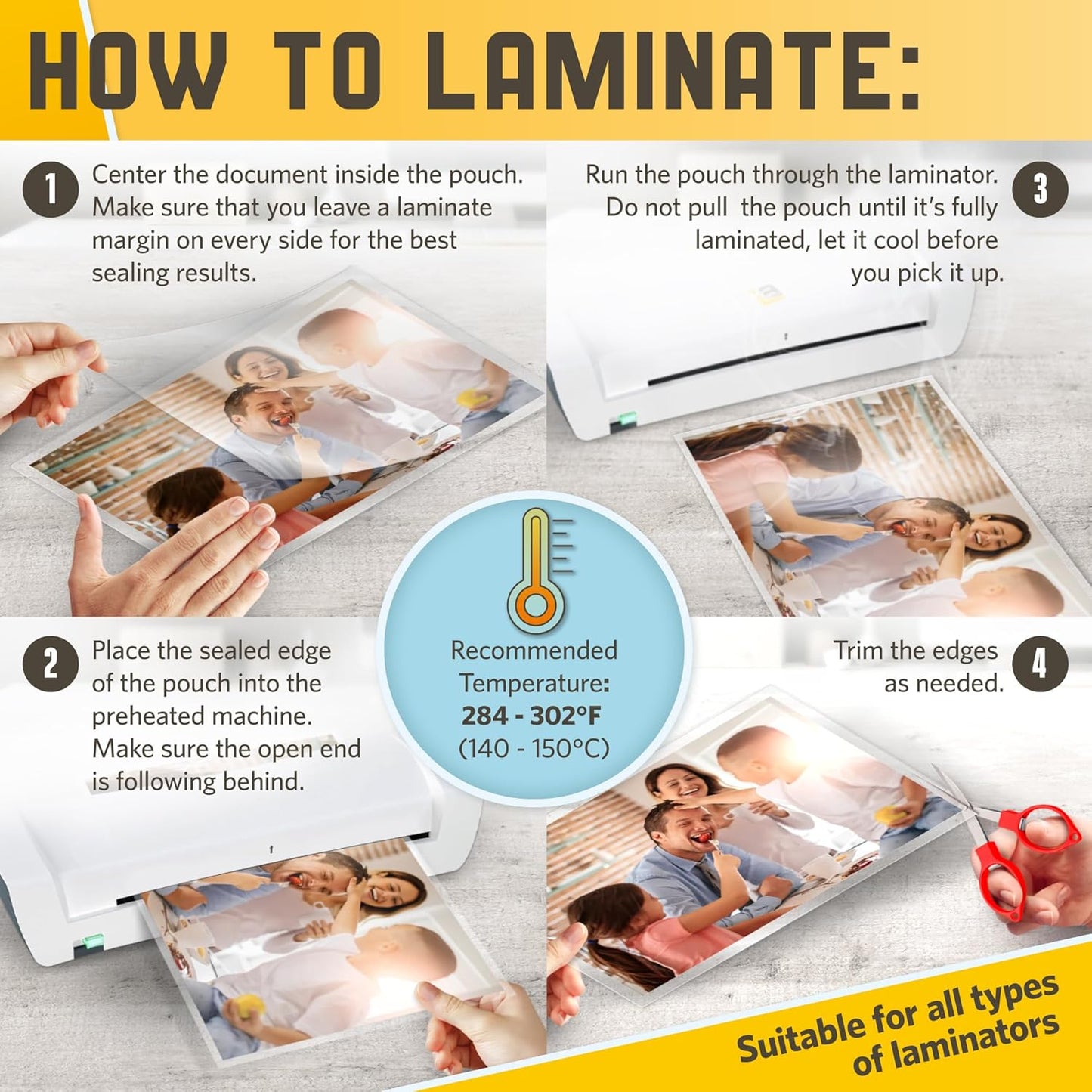 Matte Laminating Sheets 9β x 14.5β, 3 Mil Thick, 50 Pack, Legal Size Matte Thermal Laminating Pouches 8.5 x 14