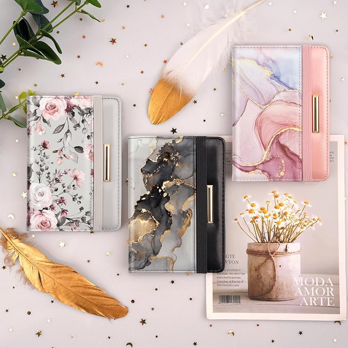 Coco Rossi Passport Holder for Travel Women Slim RFID Passport Cover Wallet | Travel Essentials, Passport Book Holders, Passport Wallet Cover Case, PU Leather, Cute, Thin, Spliced Design, Grey Flower