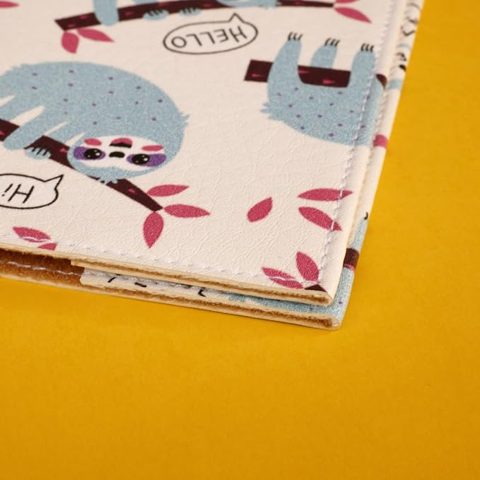 Passport Cover for Kids, Women and Men, Cute Travel Passport Holder (Sloth Pattern)