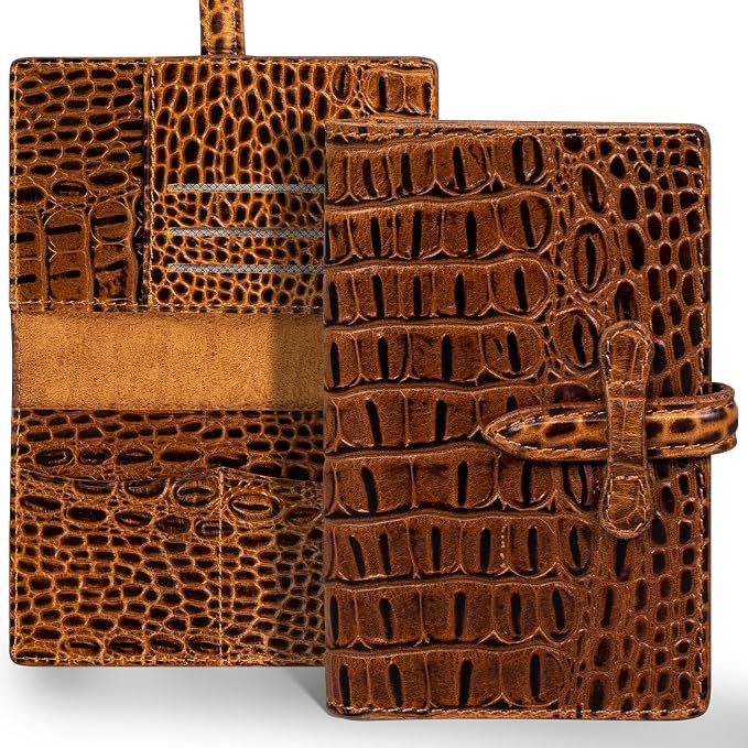 Genuine Leather Passport Holder Travel Bifold Wallet | For Men And Women Slim RFID Blocking Brown