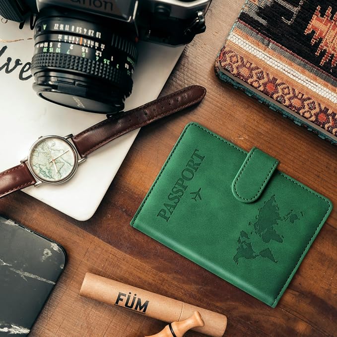 Passport Holder for Travel Women and Men RFID Passport Holder with Card Slots Holder Passport Case Passport cover Passport Wallet Travel Essentials and Accessories