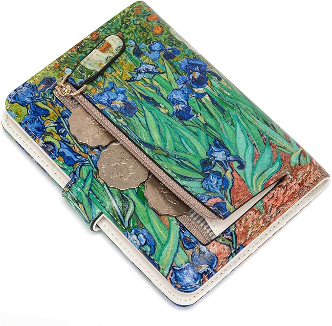 Passport Holder for Travel Essentials, RFID Blocking Passport Wallet Cover with Magnetic Closure, Passport Book Holders for Women and Men (Irises)