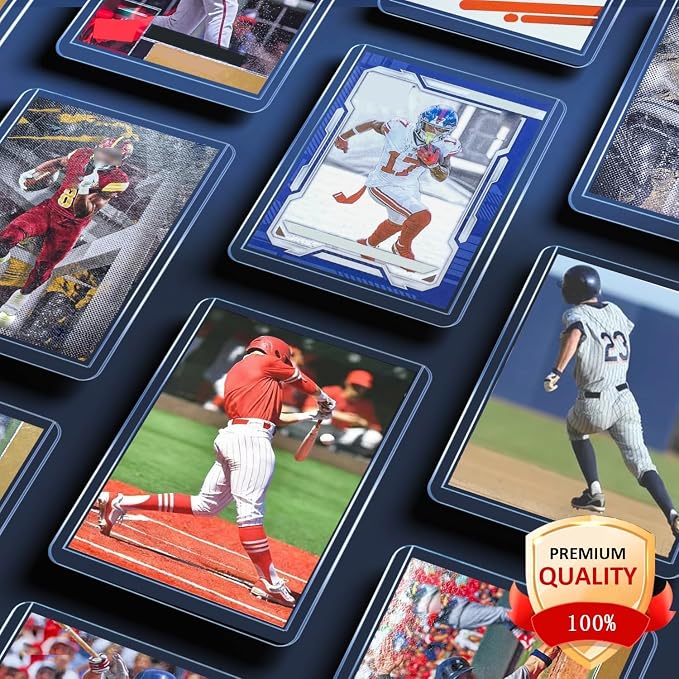 1000 Hard Plastic Card Sleeves, Premium Baseball Card Protectors, 3"x 4" Trading Cards Sleeves, Sports Game Cards Holder Top Cases (500 Hard Sleeve + 500 Soft Sleeve)