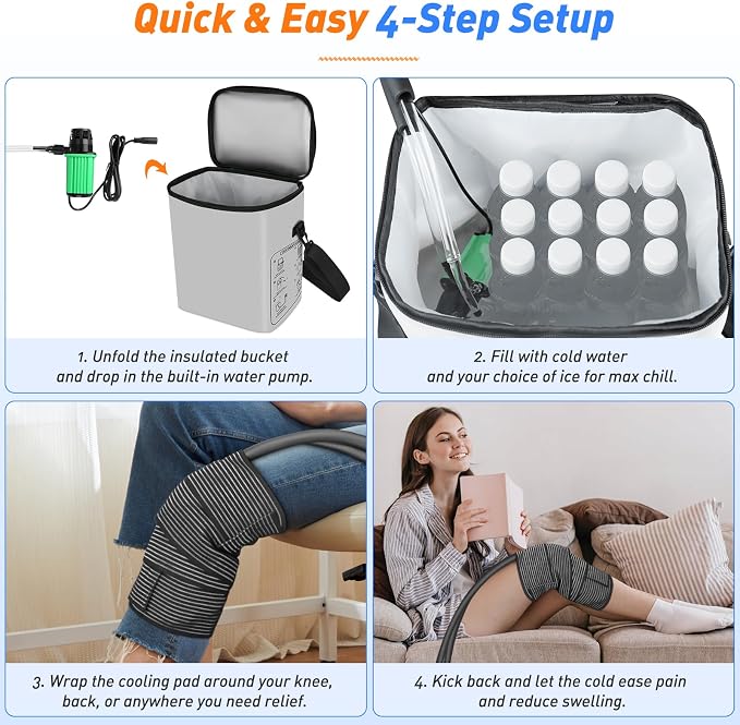 Ice Machine for Knee After Surgery – 19 QT (18L) Cold Therapy System with Timer, 5 Speeds – Circulating Cold Water for Knee, Back, Shoulder Pain Relief & Post-Surgery Recovery (Dad Gifts & Mom Gifts)