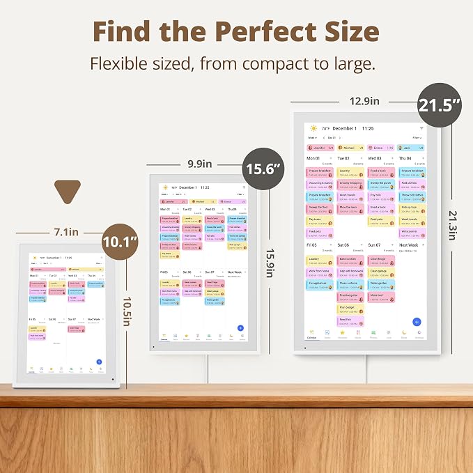 Digital Touchscreen Calendar 10.1 Inch – Interactive Electronic Calendar & Smart Family Hub with Cross-Device Sync, Schedules Reminders, Chore Chart, Rewards & Photo Display, Desk Mount