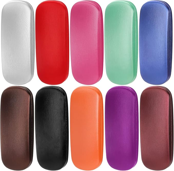 Frcctre 10 Pack Hard Shell Eyeglasses Cases, Clamshell Eyeglasses Case Unisex Portable Glasses Protective Case for Men Women