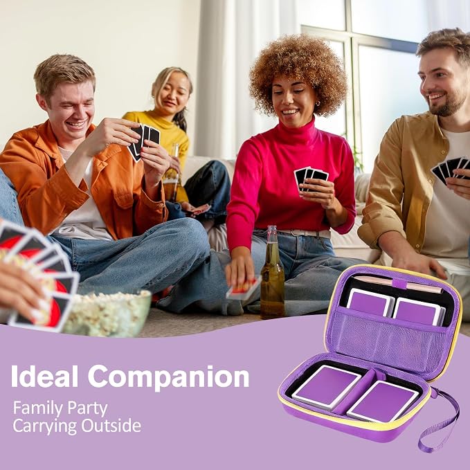 ProCase Hard Playing Card Game Carrying Case, Travel Storage Box Holds 300+ Trading Cards, Bag Holder for Classic Board Game UNO, Five Crowns,SKYJO, PlayMonster and More (Case Only) -Purple