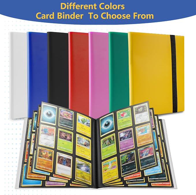 Card Binder, Premium Card Book for 360 Cards, Sturdy Card Album for Collectible Cards, Side-Loading Card Collection Folder for TCG, MTG, Other Game Cards, Sport Cards, White, TM10001-7