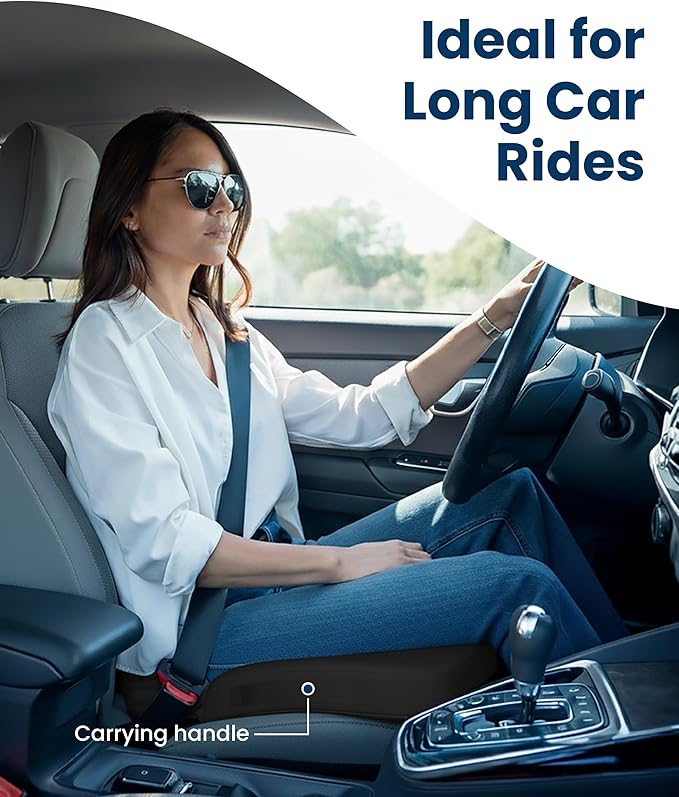 Everlasting Comfort Doctor Recommended Memory Foam Seat Cushion for Office Chairs & Car - Ergonomic Office Desk Accessories - Cushions for Tailbone Pain Relief, Sciatica (Black Cooling, Large)