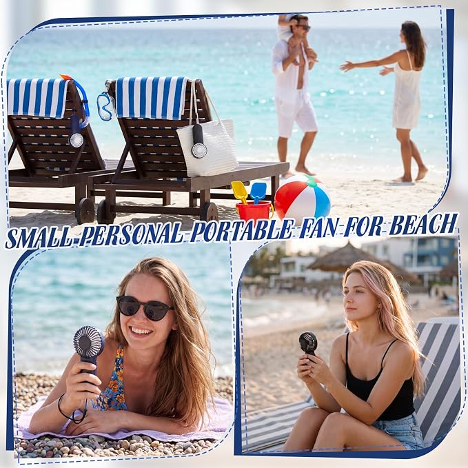 Sumind 12 Pcs Small Personal Portable Fan Mini Handheld Bulk 1 Speed Electric Cute Battery Powered for Neck Lash Makeup Women Men Travel Camping Indoor Outdoor Summer (Dark Blue,Dark Gray,Black)
