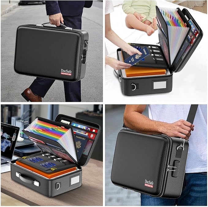 DocSafe Fireproof Document Box Set with Lock and Wheel