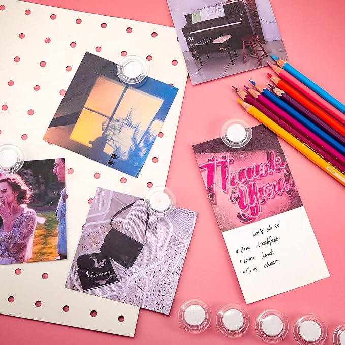 Outus 45 Pieces Clear Round Whiteboard Magnets 3 cm Refrigerator Magnets Dry Board Mini Fridge Teacher Supplies for Home Offices