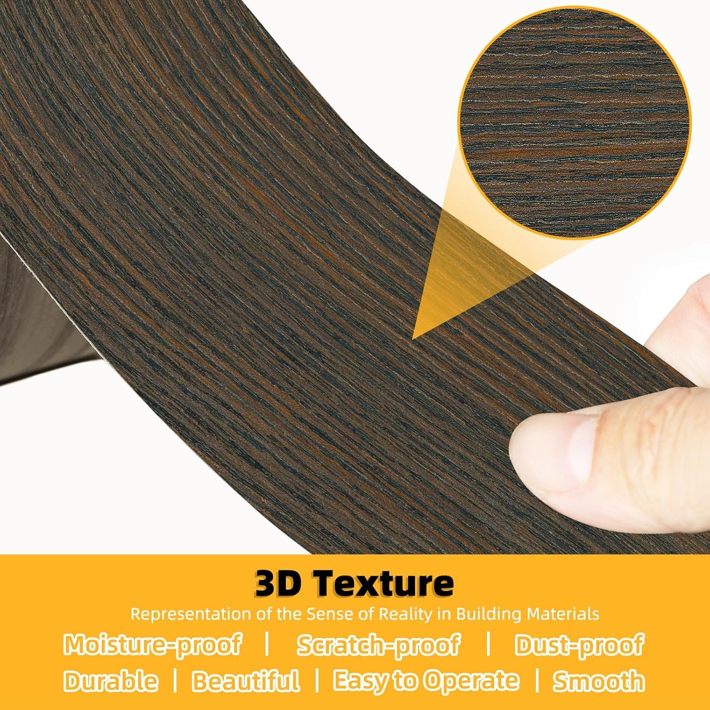 GSCIT Club Brown Walnut Wallpaper, 15.7 inch X 25ft Self Adhesive Wood Grain Repair Tape Patch for Tables, Chairs, Baseboards, Doors, Windows, Floors, Handicraft DIY.