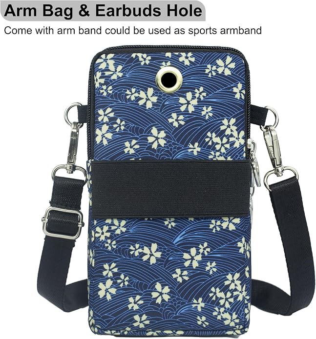 Small Crossbody Bag for Women - Mini Phone Purses with Crossbody Strap and Wallet - Nylon Arm Bag