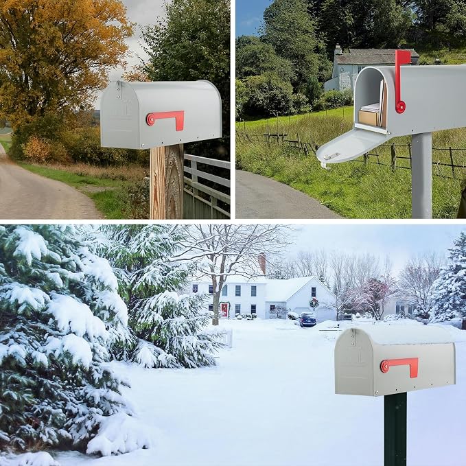Mailboxes for Outside, Galvanized Steel Medium Metal Mailbox, 20 x 8.7 x 6.7 Inches, Grey
