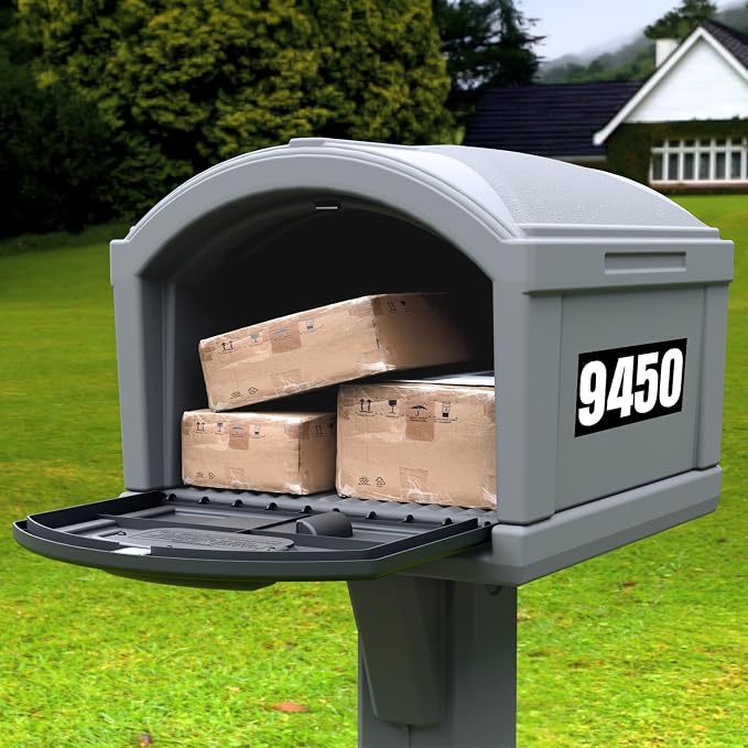 Simplay3 USPS T4 Extra Large Capacity XL Dig-Free Mailbox with Durable Double-Wall Construction, Weather-Resistant Design, and Easy No-Dig Installation, Steel Gray, Made in the USA