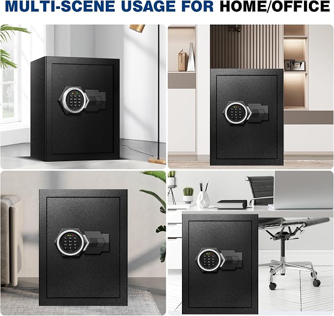 3.2 Cu Ft Large Home Safe Box, Fire Proof Safe with Type-C Port | Steel Security Box with Digital Electronic Keypad, Removable Shelf, Safety Lock Box for Office Documents Money Jewelry Gun
