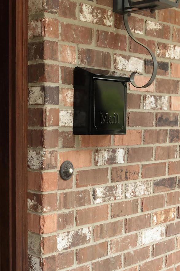 ARCHITECTURAL MAILBOXES Townhouse Vertical Small Capacity, Galvanized Steel Wall Mount Mailbox, 4.1 x 8.6 x 10.1 inches, Black | Galvanized steel build with a concealed lock and key drop box and weather-resistant outdoor construction.