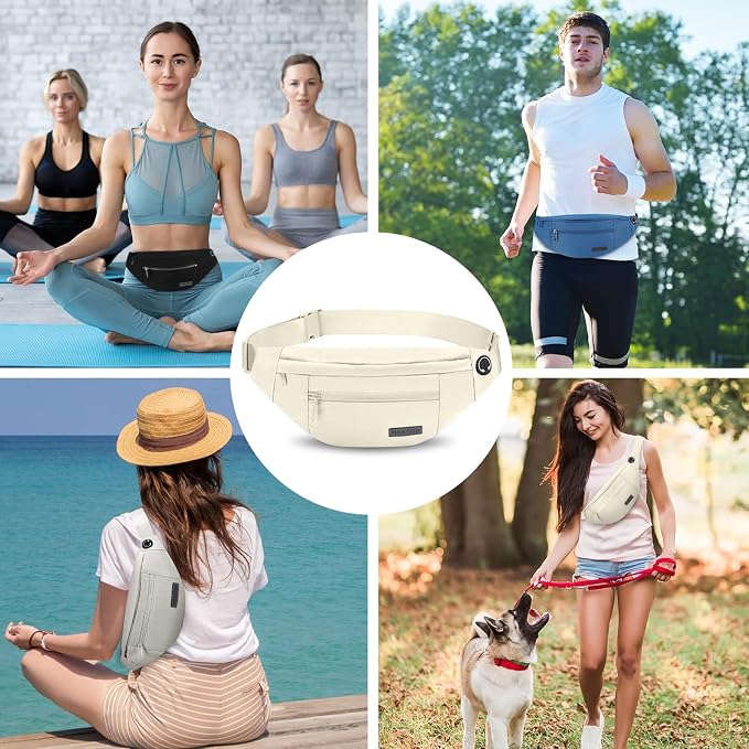 Crossbody Bag Fanny Pack for Women Travel Essential with Adjustable Strap | 4-Zipper Pockets,Key Chain,Stylish,Gifts for Enjoy Sports Yoga Festival Running Casual Shopping