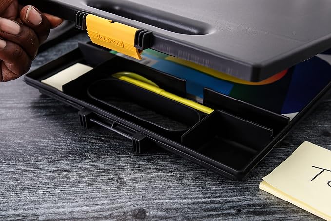 Dexas Clipcase Storage Clipboard with Handle, Black (Pack of 12)