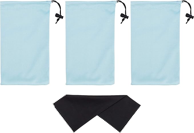 Mamlyn Premium Quality Microfiber Sunglasses Pouch With Spring Fastener