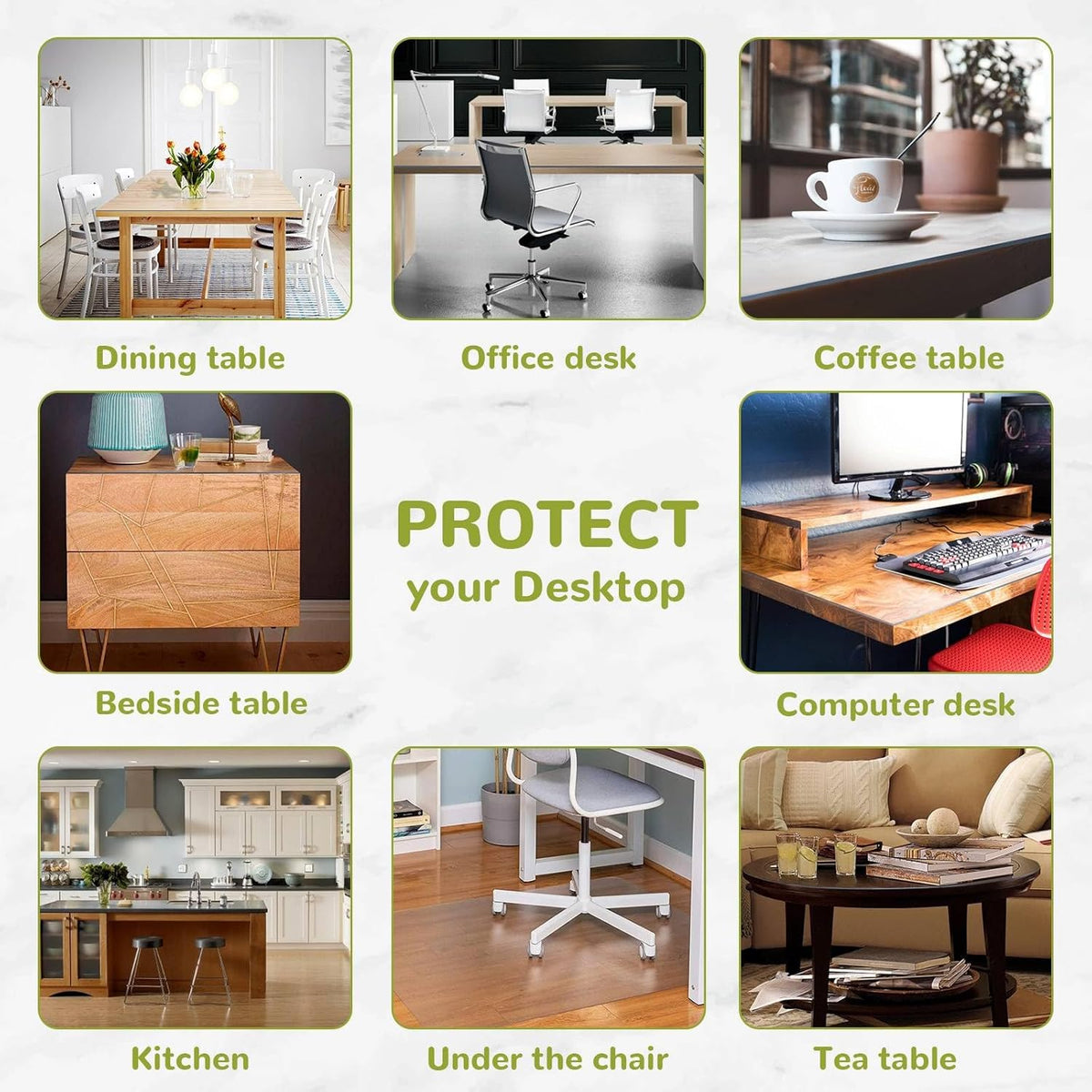 42 x 102 Inch Clear Table Cover Protector, 2mm Thick Clear Table Protector for Dining Room Table, Plastic Table Cover, Waterproof Table Pad for Kitchen, Office