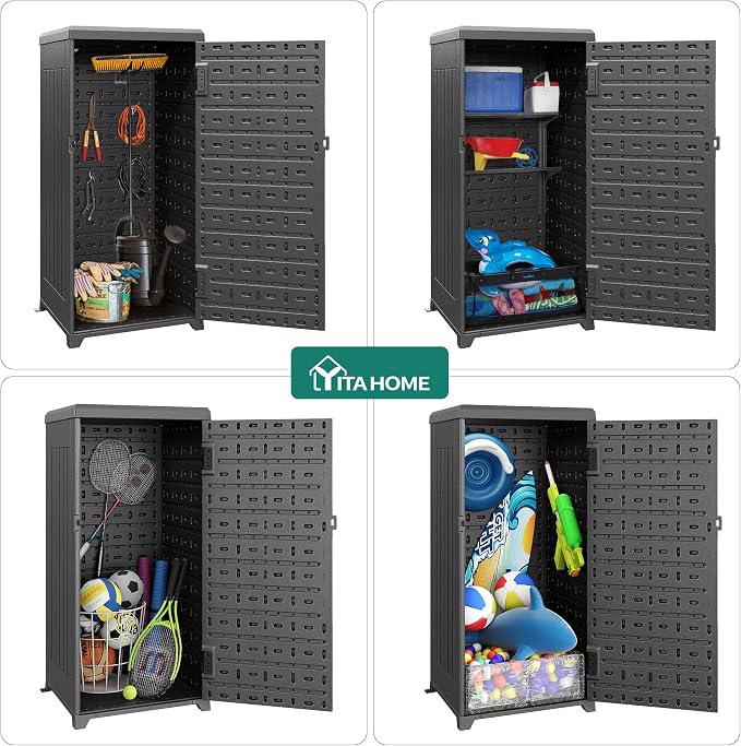 YITAHOME 60 Gallon Large Package Delivery and Storage Box, Double-Wall Resin Outdoor Package Delivery and Waterproof Deck Box for Porch, Curbside, 8.5 Cubic feet, Gray