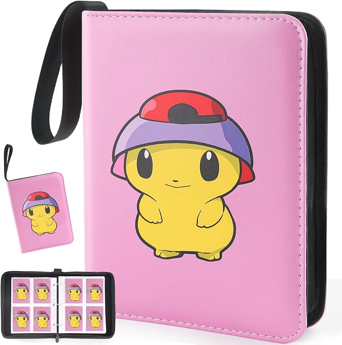 Premium Collectible Trading Card Albums,Card Binder Fits 400 Cards with 50 Removable Sleeves,Display Game Card Case book Holder, Starch Themes