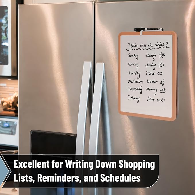 Mr. Pen- Dry Erase Board, 14” x 11” with a Black Dry Erase Marker | Copper Tan Frame, Small Mini White Board for Students, Fridge, Wall, Locker, Includes Double Sided Tapes