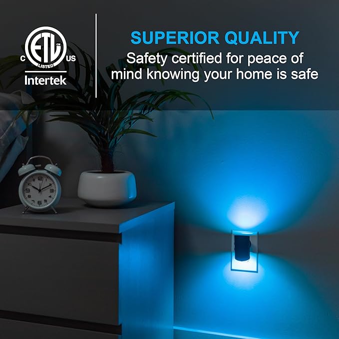 GE Directional Plug in Wall Sconce Night Light, Adjustable Swivel Accent Lighting with Dusk to Dawn Sensor, Dimmable Warm White & Optional Color Changing LEDs for Hallways & Bedrooms, 2-Pack, 83591