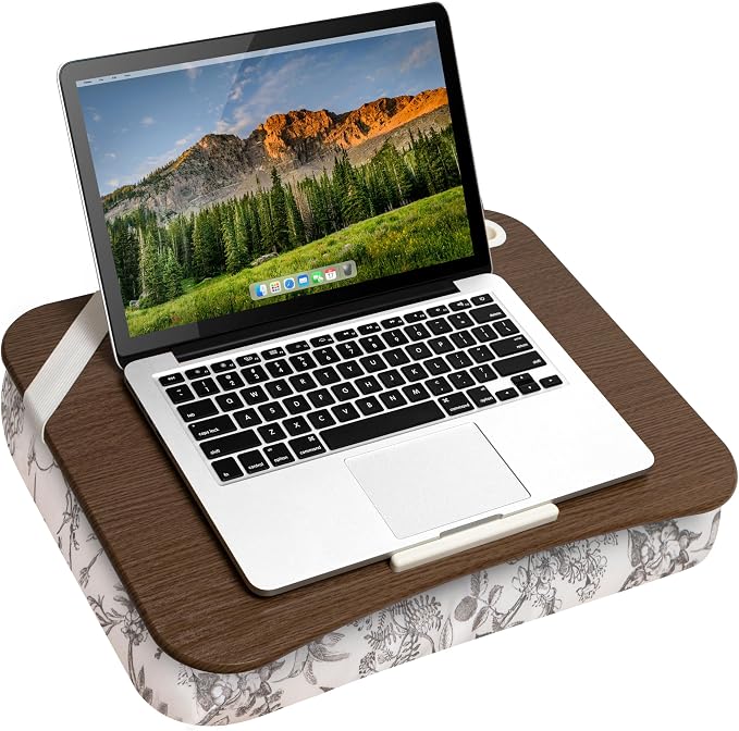 LAPGEAR Designer Lap Desk – Hummingbird Toile, 2-Pack with Storage Basket