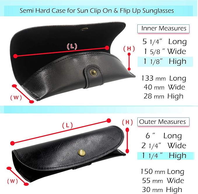 MyEyeglassCase Men Small Glasses case - Eyeglasses Hard Shell Holder Pouch & Cloth-Reading Slim & Narrow Case Heavy Duty