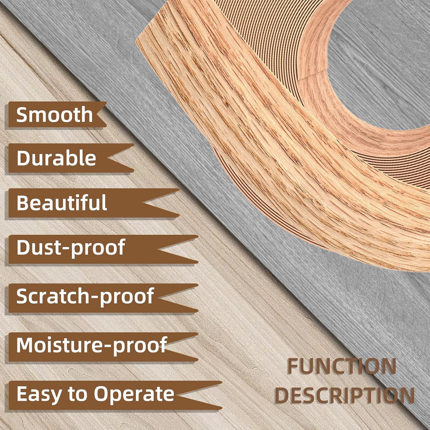 GSCIT Club Red Oak Edge Banding, 13/16 inch x 50ft roll of Veneer Edge Banding Preglued Flexible, Wood Tape Banding for Cabinet Repair