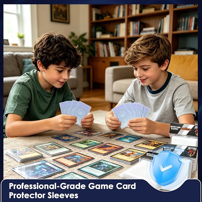 Kitoyz 500Pcs Card Sleeves for Trading Card, Matte Card Sleeves Deck Card Protectors Compatible with Baseball Cards, Sports Cards, Game Cards, Clear