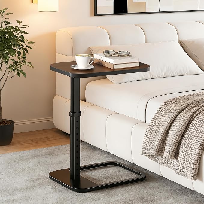 Adjustable Height TV Tray Table for Couch, Flip-Top Design | 19"-30" Height Range, 9-Position Lock System, Rounded Corners, Laptop Table, Snack Table, For Living Room & Bedroom