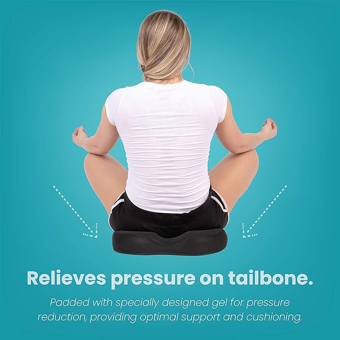 Gel Donut Pillow| Lifting Cushion | Donut Cushion for Tailbone Hemorrhoid Cushion Coccyx Sciatica Pregnancy Cushion, Black