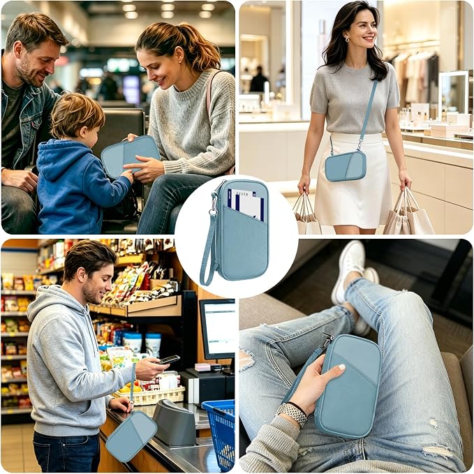 Slim Family Passport Holder for Travel, Travel Wallet | Durable nylon, RFID blocking, passport holder for travel family, eco-friendly